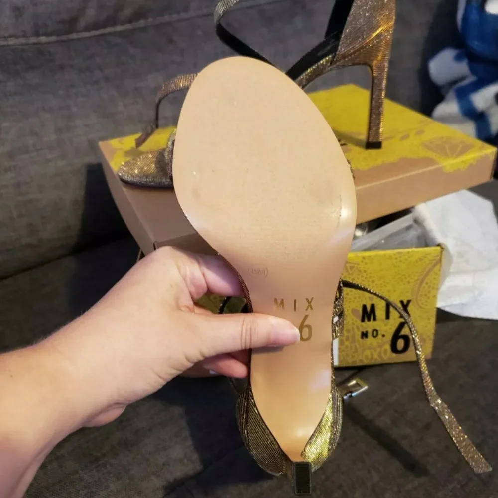 NIB Mix No. 6 Mardelle Topaze Shimmer Sandals 8M